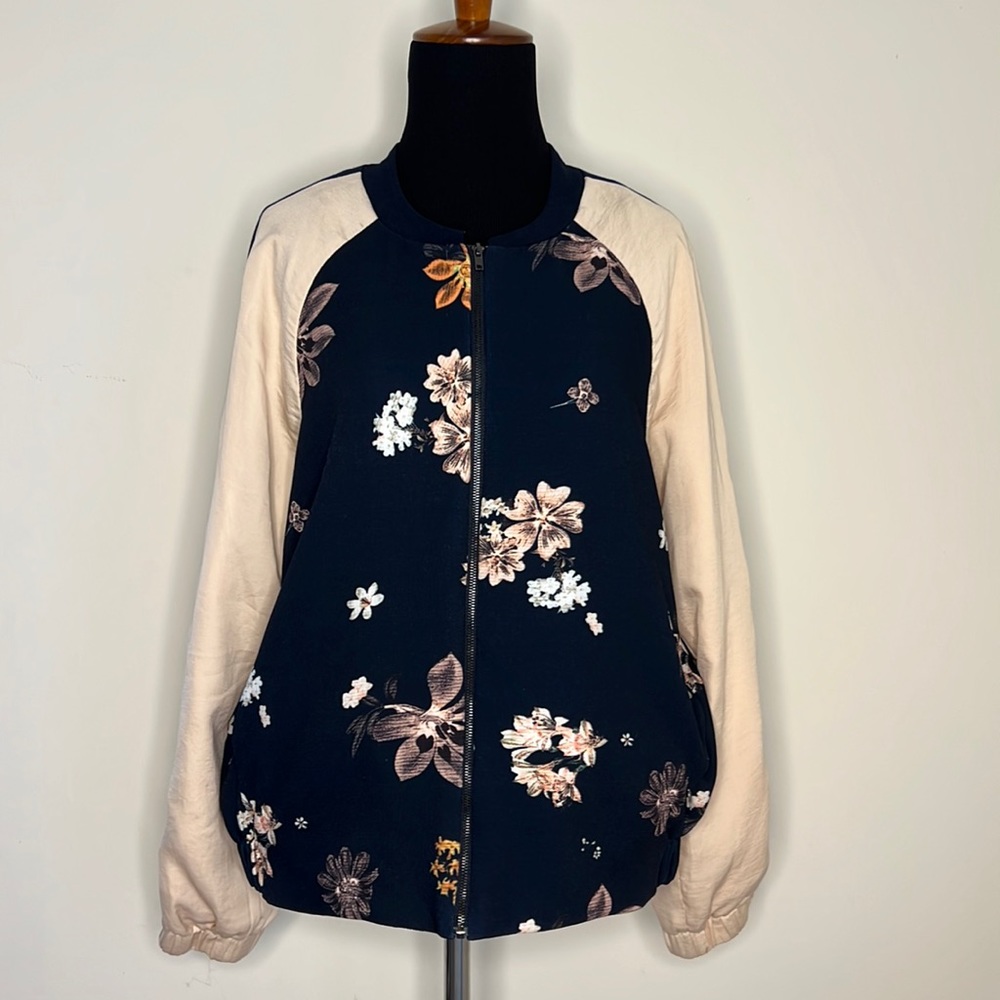 COSTER COPENHAGEN Floral Cream Bomber Jacket 40